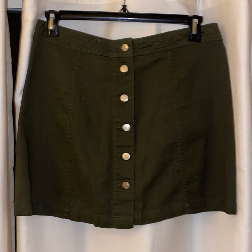 Olive Green Mini Skirt
